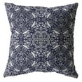 thumbnail image 1 of Navy Boho Pattern Decorative Suede Throw Pillow, 1 of 4