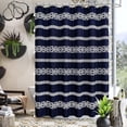thumbnail image 1 of Navy Boho Shower Curtain Set, Farmhouse Tassel Shower Curtain, Navy Blue Abstract Fabric Standard Shower Curtain, Blue Modern Cloth Shower Curtain for Bathroom Decor, 72 x 72, 1 of 6