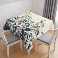 thumbnail image 1 of Navy Botanical Table Cloth Waterproof Tablecloths, Blue Dragonfly Flower Leaf Retro Style Tablecloth Dining Table Cover for Kitchen Party Tabletop Outdoor, Square Tablecloth 54x54 Inch, 1 of 9