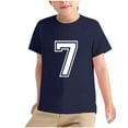 thumbnail image 1 of Navy Boy Girl Kids Girl Boy Short Sleeve Tshirts Print Tee Tops for Kid Crew Neck Spandex Casual Summer Fall Shirts 2025 Clothes Fashion 8 Years, 1 of 6