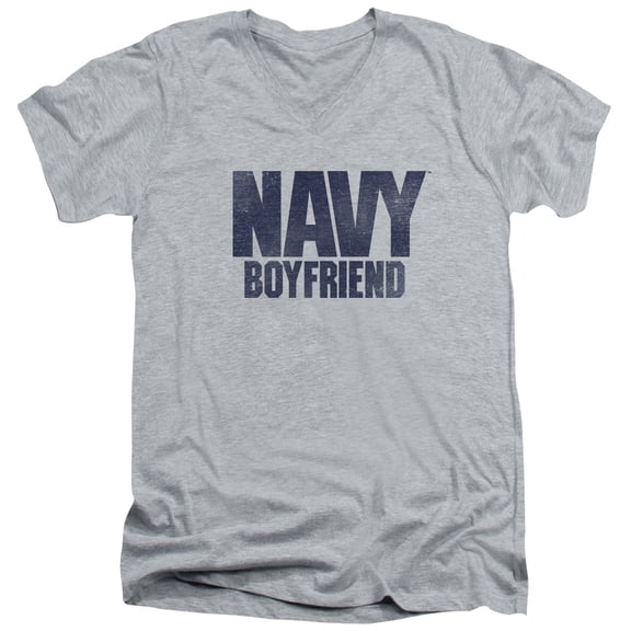 Navy - Boyfriend - Slim Fit V Neck Shirt - Small