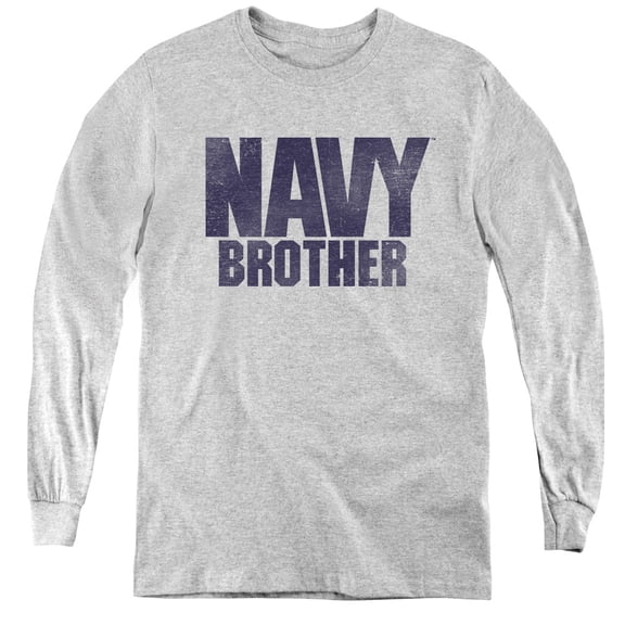 Navy - Brother - Youth Long Sleeve Shirt - Small