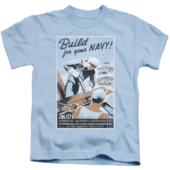 Navy Build Your Navy Youth 18/1 T-Shirt Light Blue
