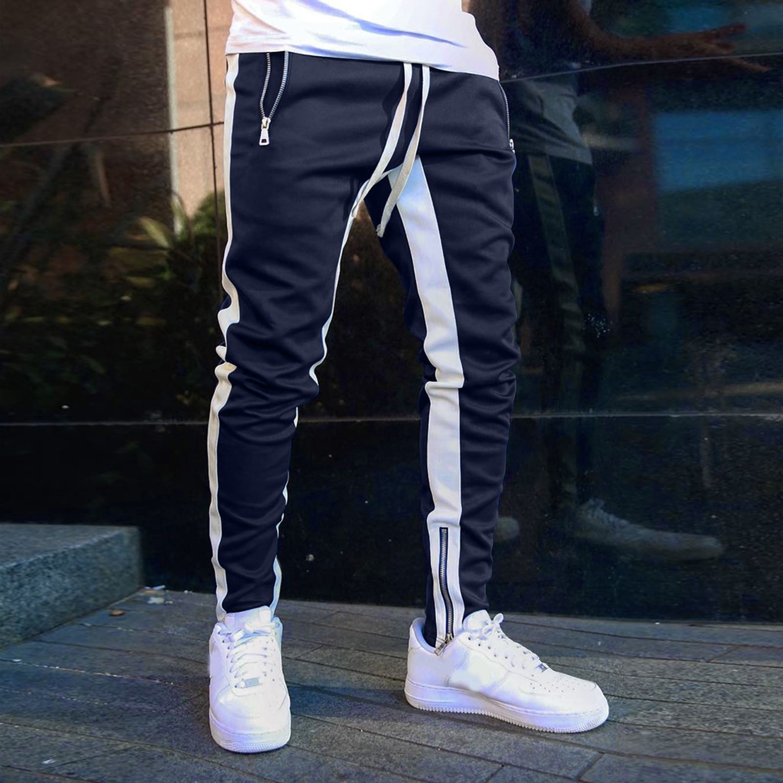 Red Cargo Pants Mens Autumn Winter Leisure Outdoor Sports