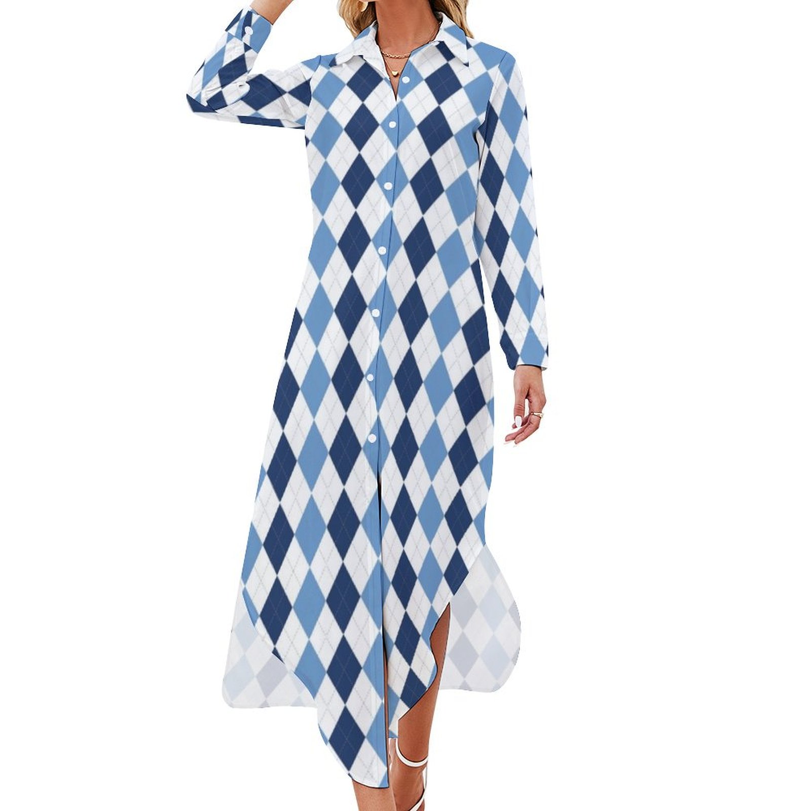 Crew Clothing Women's Sadie Long Sleeve Shirt Dress In Shell Navy main image 1
