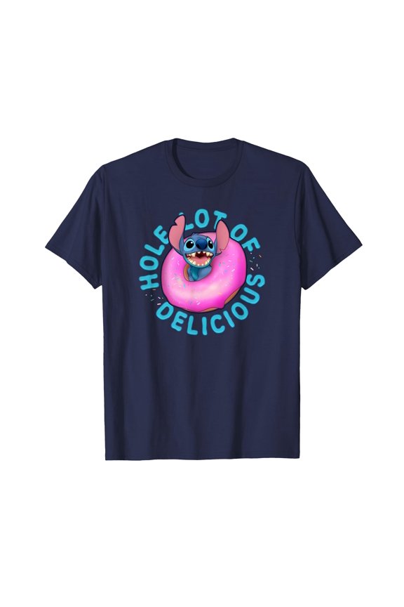 Navy Cartoon Character Donut T-Shirt for Fun and Delicious Style