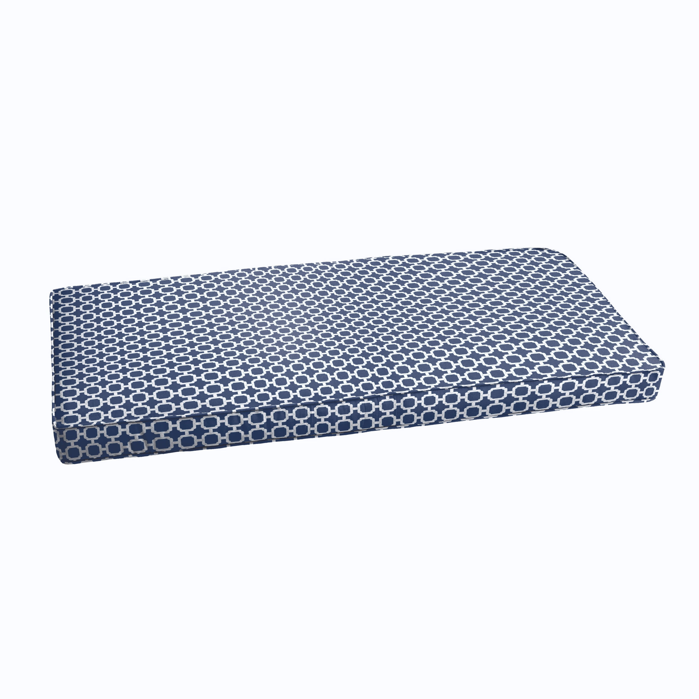 Navy Chainlink Indoor/Outdoor Bench Cushion, Corded