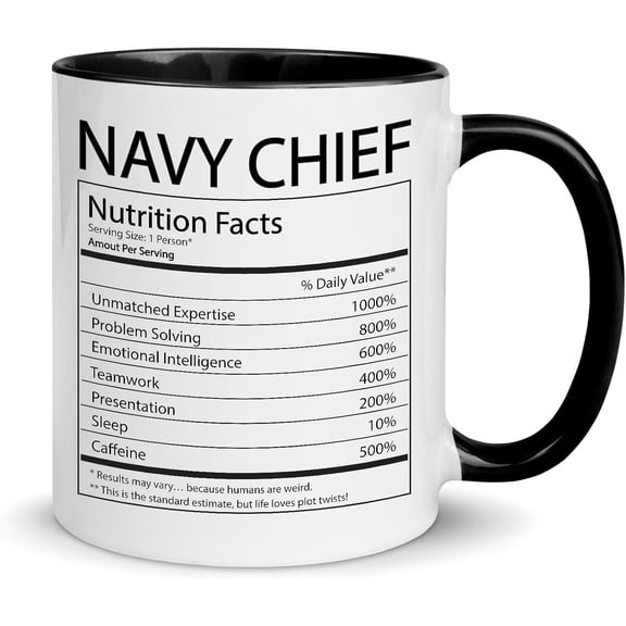 Navy Chief Mug Accent Coffee Cup Funny Gifts for Coworker Staff Employee Boss Manager Birthday Thank You Appreciation Christmas Valentine's Day 11 oz