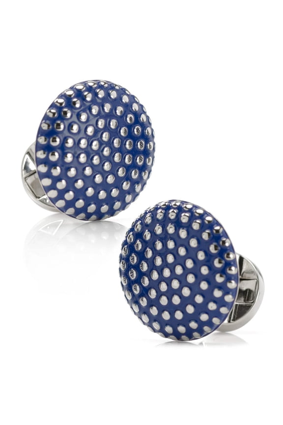 Navy Circle Dot Texture Cufflinks