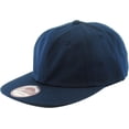 thumbnail image 1 of Navy Classic Cotton Flat Brim Unconstructed Baseball Cap Adjustable Strapback Style, 1 of 6
