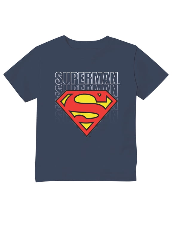 Navy Classic Toddler Boys Superman Forever Logo T-Shirt Sizes 2T, 3T, 4T, Navy, 3T
