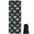 thumbnail image 1 of Navy Colorful Skull Pattern Hot Yoga Mat Towel Non Slip for Hot Yoga - Quick-Drying Yoga Mat Cover with 4 Corner Pockets with Travel Bag - Hot Yoga Towel Non Slip Grip Moisture Wicking Sweat 70"x26", 1 of 6
