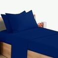 thumbnail image 1 of Navy Cot Sheet Set - 4 Piece Fitted Sheets for Narrow Twin/Camp Bunk/RVs Bunk/Guest Beds - 30" x 75" x 9" Trifold Mattress - Cozy Sleep Essentials, 1 of 3