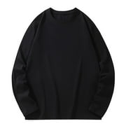 CAIYIFU Navy Crewneck Sweatshirt Men Clearance Shirts for Men Under $5 Casual Solid Color Round Neck Long Sleeve Shirt