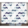 thumbnail image 1 of Ambesonne Ethnic Curtains 2 Panel Set, Ikat Chevron Zig Zag, 108" x 90", Slate Blue Purple White, 1 of 3