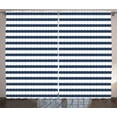thumbnail image 1 of Ambesonne Nautical Curtains 2 Panel Set, Marine Sea Life Design, 108" x 108", Violet Blue and White, 1 of 3