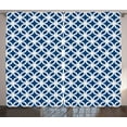 thumbnail image 1 of Ambesonne Navy Curtains 2 Panel Set, Marine Life Woven Composition, 108" x 96", Navy Blue and White, 1 of 3