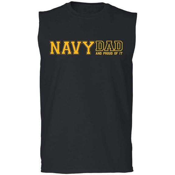 Navy Dad And Proud Of It Adult Sleeveless Tee