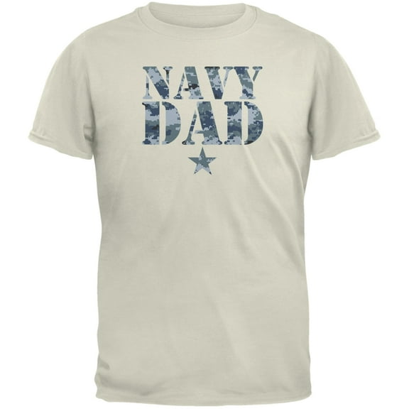 Navy Dad Natural Adult T-Shirt - Medium