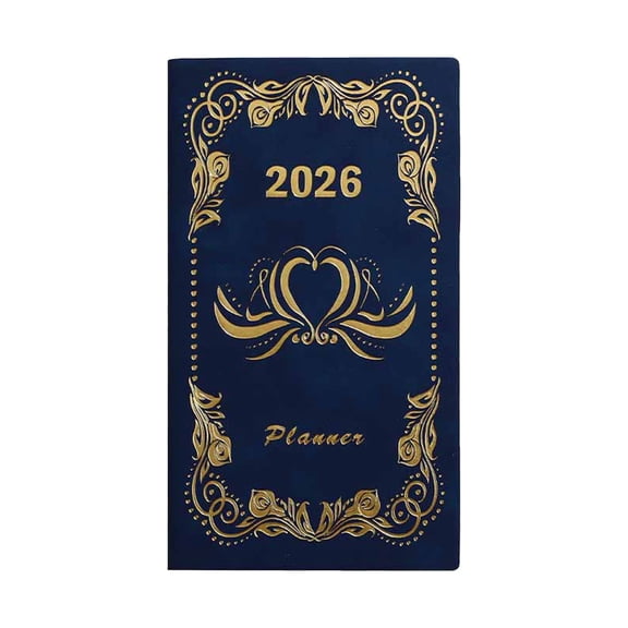 Navy Daily Planner Notebook For 2026 Portable Lined Journal For Notes Scheduling Organization