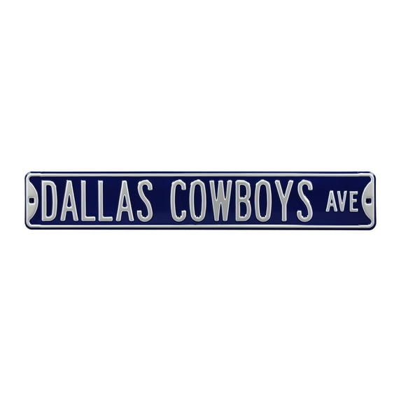 Navy Dallas Cowboys Ave 6" x 36" Steel Street Sign