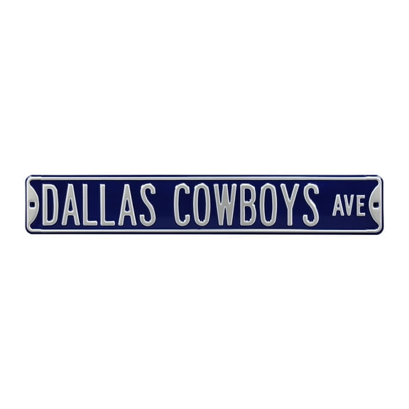 Navy Dallas Cowboys Ave 6" x 36" Steel Street Sign