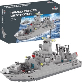 Navy Destroyer Building Block Set - 533 Pieces - Building Block Set for Adults - Compatible with All Building Bricks