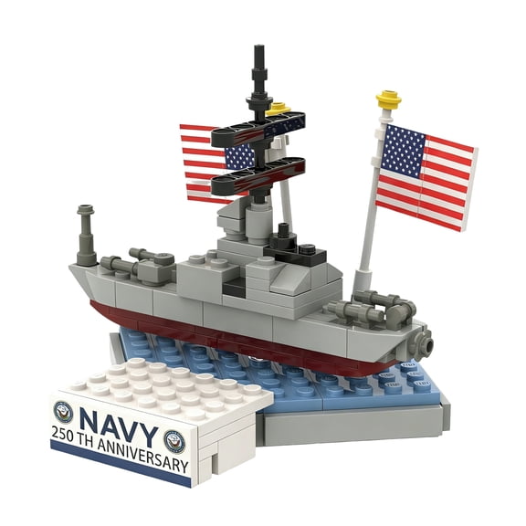 Navy Destroyer Building Block Set, USA 250th Anniversary Merchandise, Military Warship Battleship Model Kit