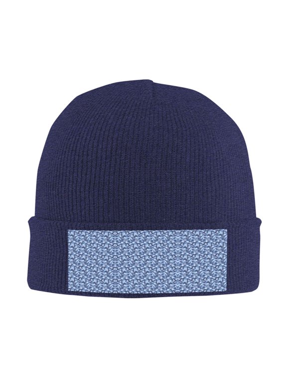 Navy Digital Blue Camouflage Beanie Hat Knit Hat Skull Cap for Men Women Winter Hat Navy Blue