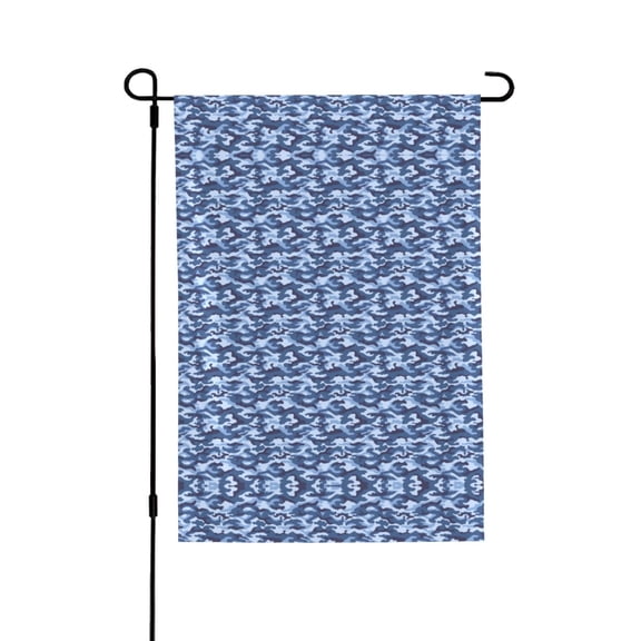 Navy Digital Blue Camouflage Garden Flag 28x40 Double Sided Large Stained House Yard Flag For Outside Porch Lawn Decor