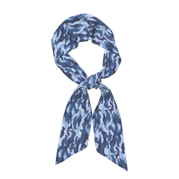 Navy Digital Blue Camouflage Hair Scarf for Women Fashion Headscarf Wrap Neck Scarves For Handbag Accessories