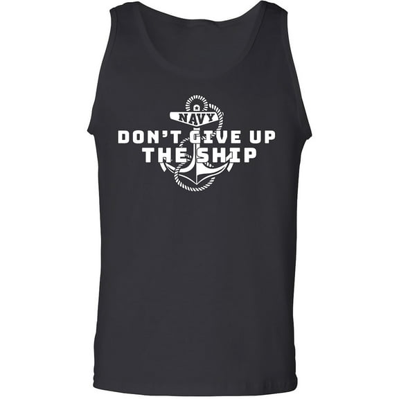 Navy Don't Give Up The Ship Adult Tank Top