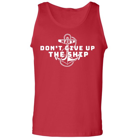 Navy Don't Give Up The Ship Adult Tank Top