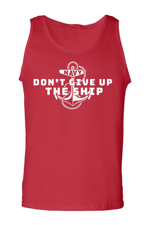 Navy Don't Give Up The Ship Adult Tank Top