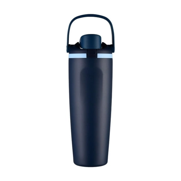 Navy Double Wall Stainless Steel Insulated Tumbler With Handle 30Oz Portable Car Cup For Hot Cold Drink Two Way Lid Tea Infuser Navy