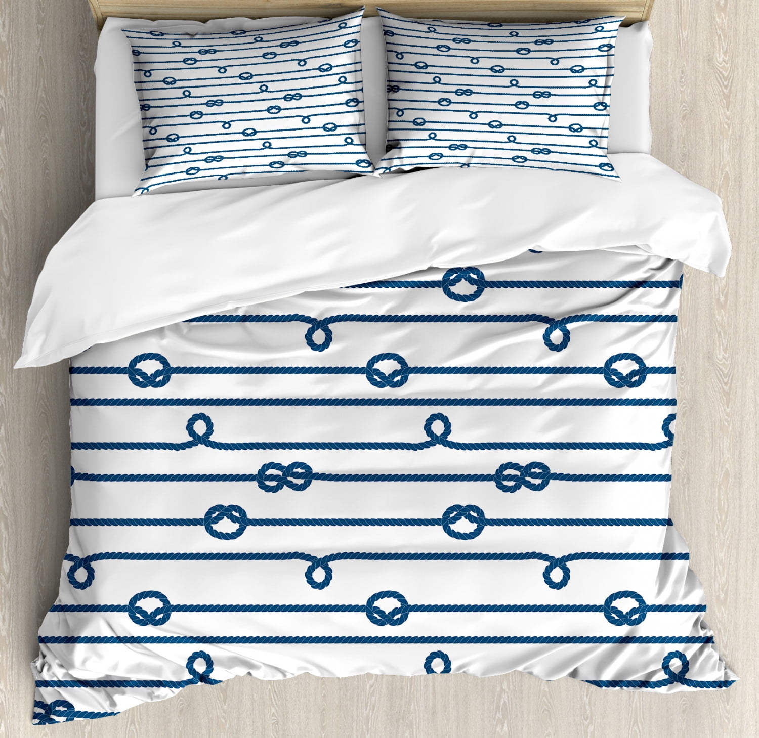 Nautical Navy and White Queen Duvet Cover Set
