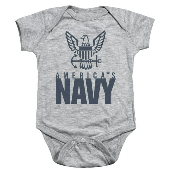 Navy Eagle Logo Infant Baby Romper T-Shirt Athletic Heather