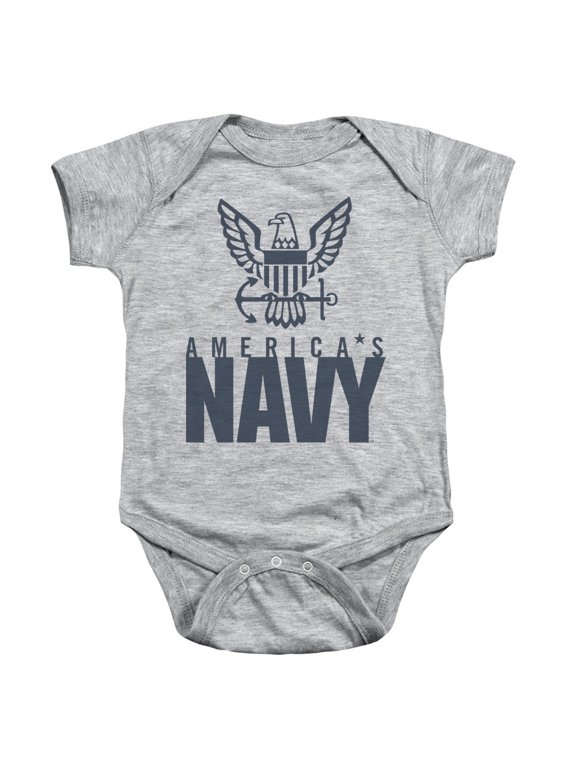 Navy Eagle Logo Infant Baby Romper T-Shirt Athletic Heather
