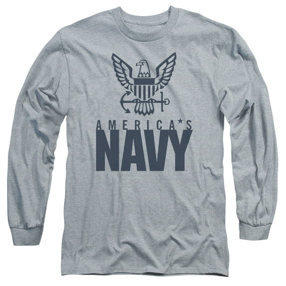 Navy - Eagle Logo - Long Sleeve Shirt - Large
