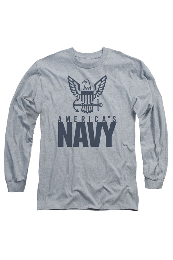 Navy - Eagle Logo - Long Sleeve Shirt - Large