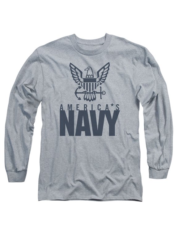 Navy - Eagle Logo - Long Sleeve Shirt - X-Large