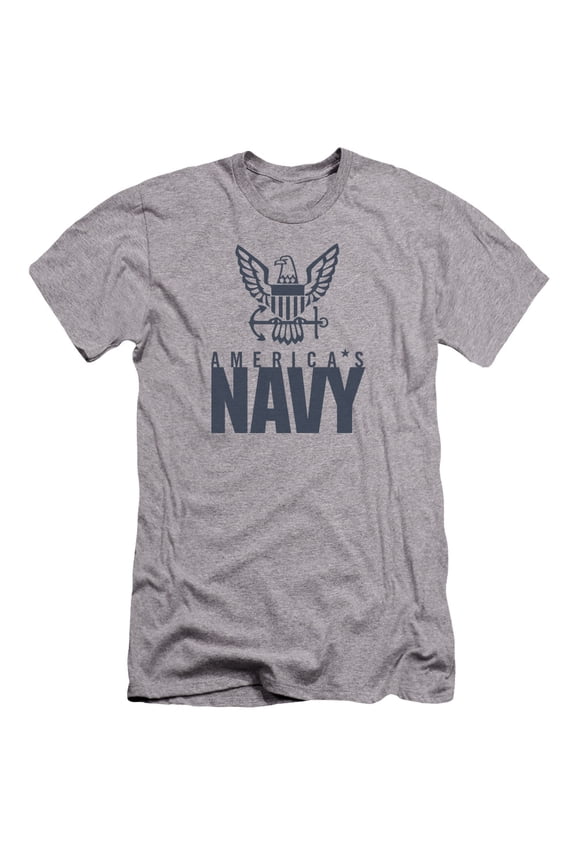 Navy - Eagle Logo - Premium Slim Fit Short Sleeve Shirt - Small