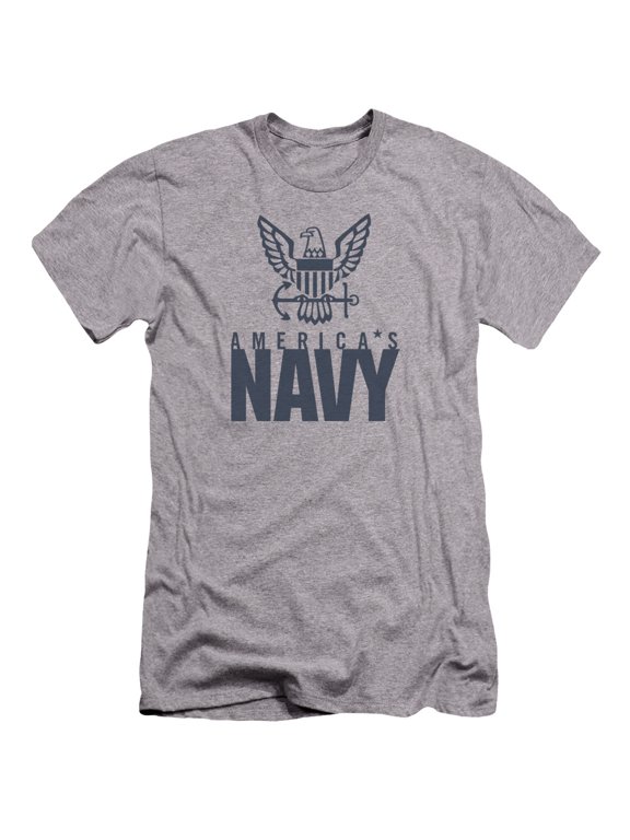 Navy - Eagle Logo - Premium Slim Fit Short Sleeve Shirt - X-Large