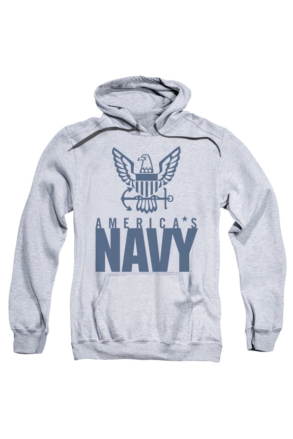 Navy Men's  Eagle Logo Hooded Sweatshirt Blue