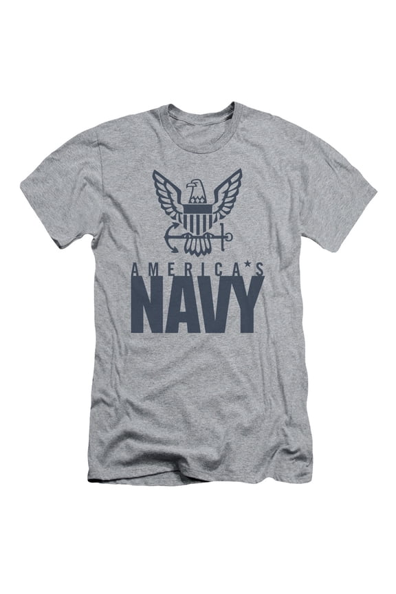 Navy - Eagle Logo - Slim Fit Short Sleeve Shirt - Large