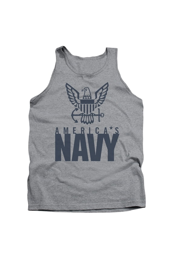 Navy Eagle Logo Adult Tank Top Athletic Heather