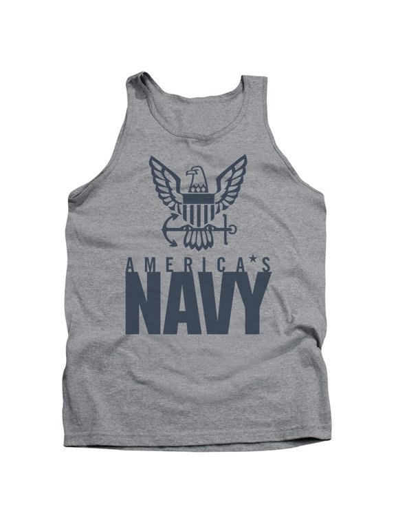 Navy Eagle Logo Adult Tank Top Athletic Heather