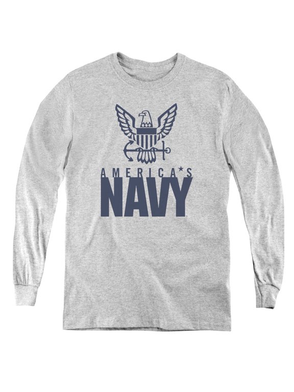 Navy - Eagle Logo - Youth Long Sleeve Shirt - Medium