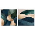 thumbnail image 1 of Navy Emerald Set Canvas Set of 2 Blue Green Abstract by Art Remedy, Gallery Wrapped, 20 x 20, 1 of 6