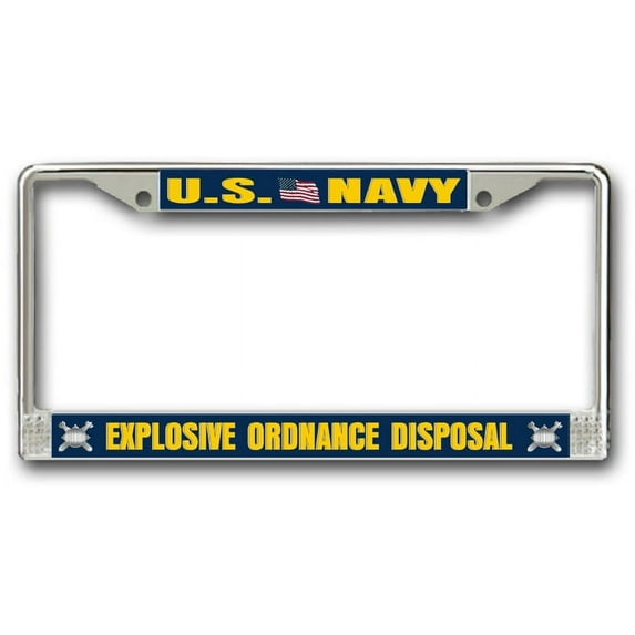 Navy Explosive Ordnance Disposal EOD Chrome License Plate Frame